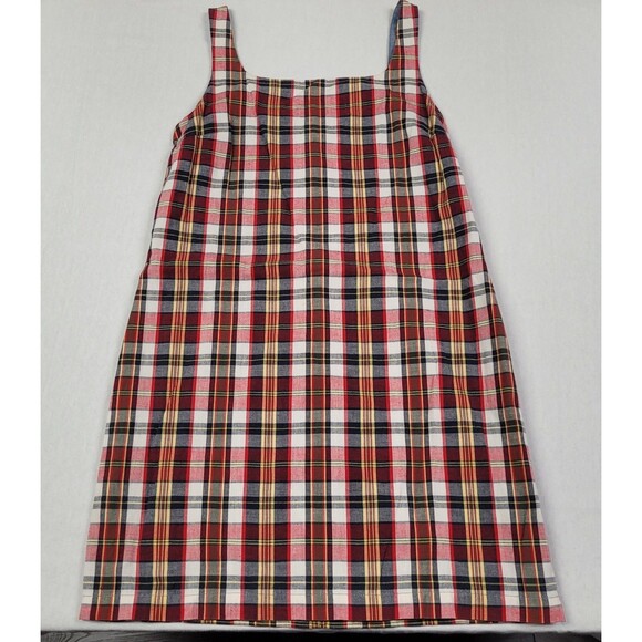 GAP Dresses & Skirts - Gap Red and Blue Plaid Square Neck Sleeveless Mini Dress Women's Size 6